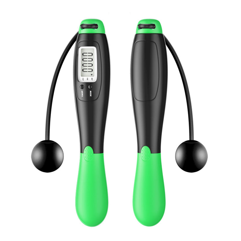 Smart AirRope cordless jump rope handles in green and black