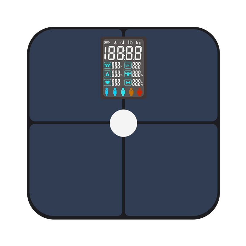 AuraSync smart scale top view with digital color display