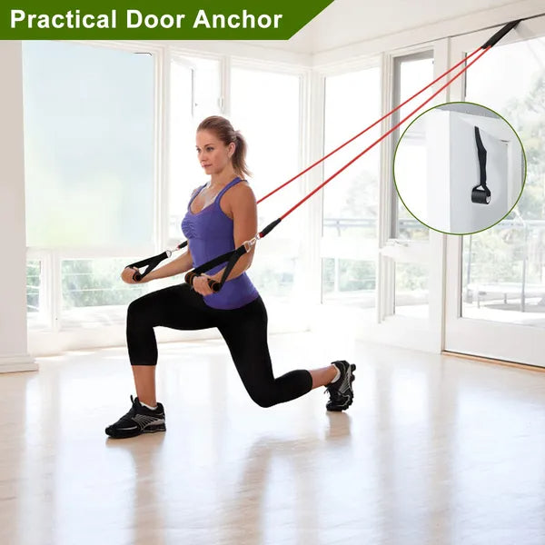 11-Piece Resistance Band Set — resistance bands detail showing stackable clips