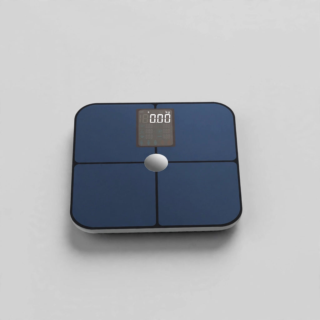 AuraSync smart body composition scale — professional studio photo