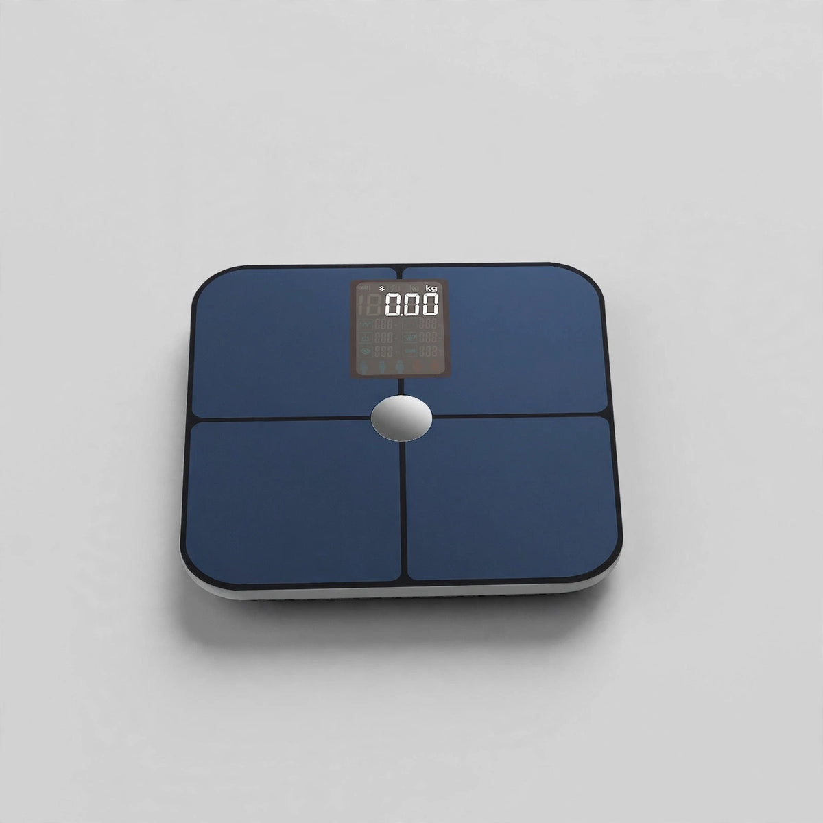 AuraSync smart body composition scale — professional studio photo